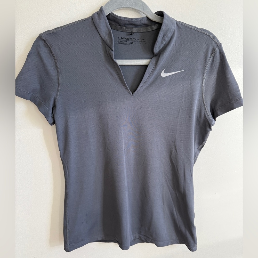 Nike Golf Women's Gray Dri-Fit Short Sleeve Polo Top